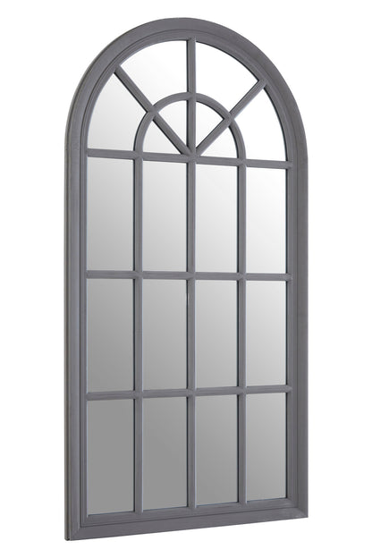 Bel-air Antique Grey Arched Window Wall Mirror | Bali & Blue