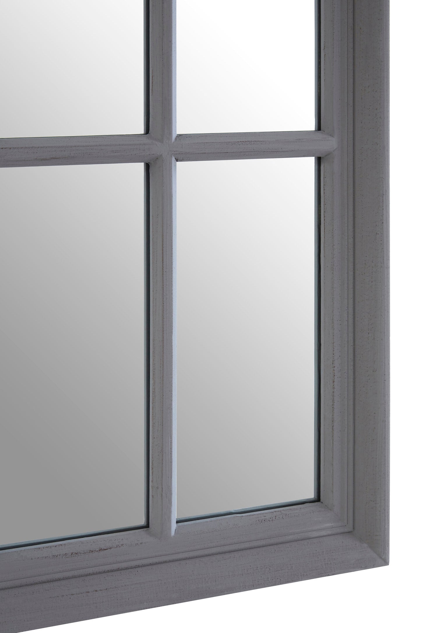 Bel-air Antique Grey Arched Window Wall Mirror