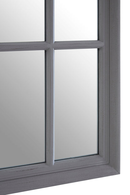 Bel-air Antique Grey Arched Window Wall Mirror