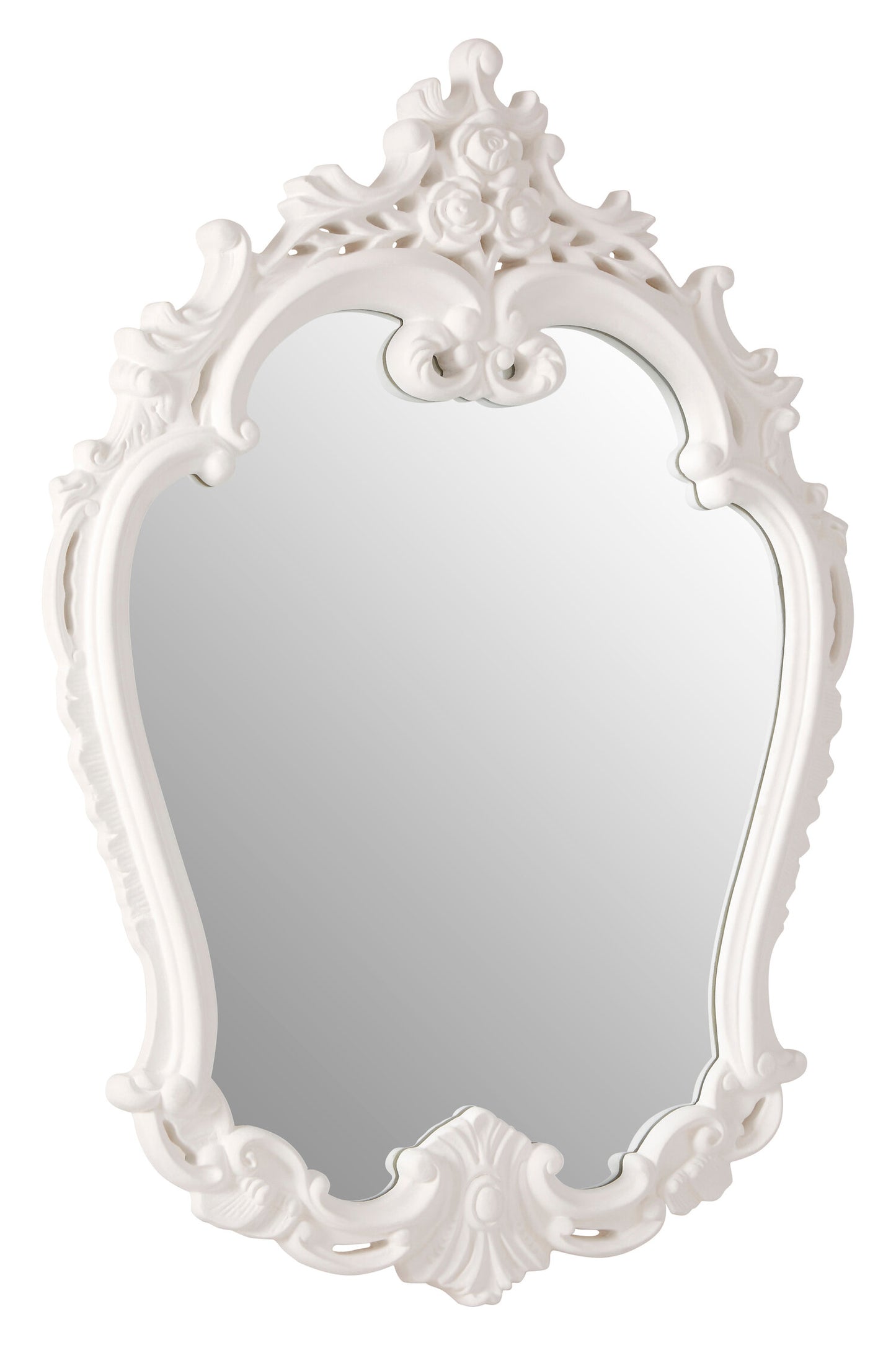 Seville Antique White Rose Crest Wall Mirror | Bali & Blue