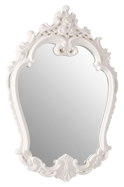 Seville Antique White Rose Crest Wall Mirror | Bali & Blue