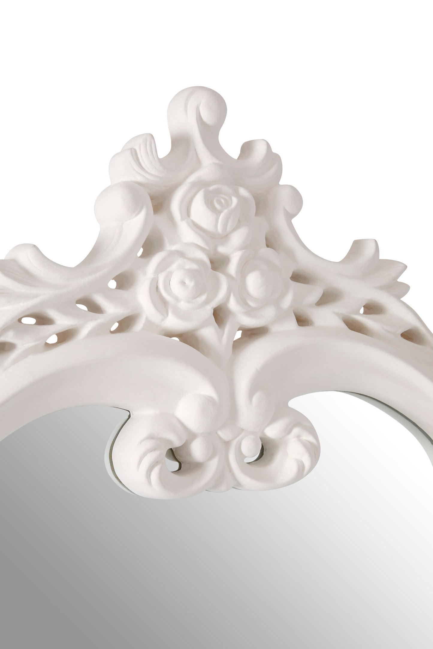 Seville Antique White Rose Crest Wall Mirror