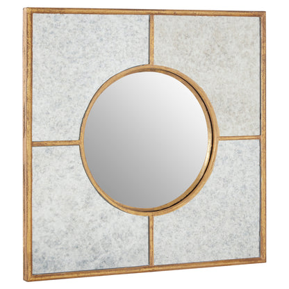 Zara Gold Square Art Deco Wall Mirror