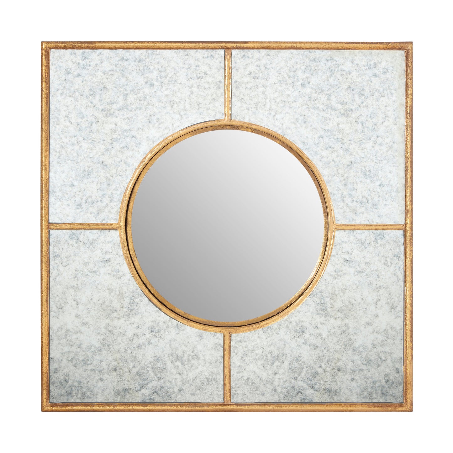 Zara Gold Square Art Deco Wall Mirror