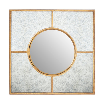 Zara Gold Square Art Deco Wall Mirror
