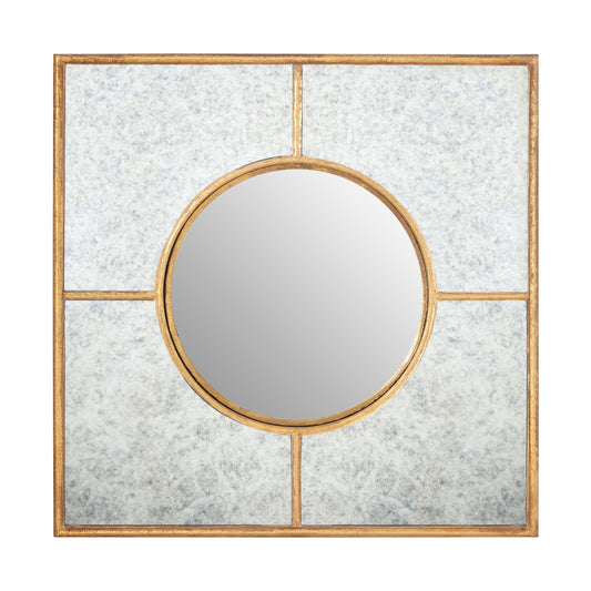 Zara Gold Square Art Deco Wall Mirror