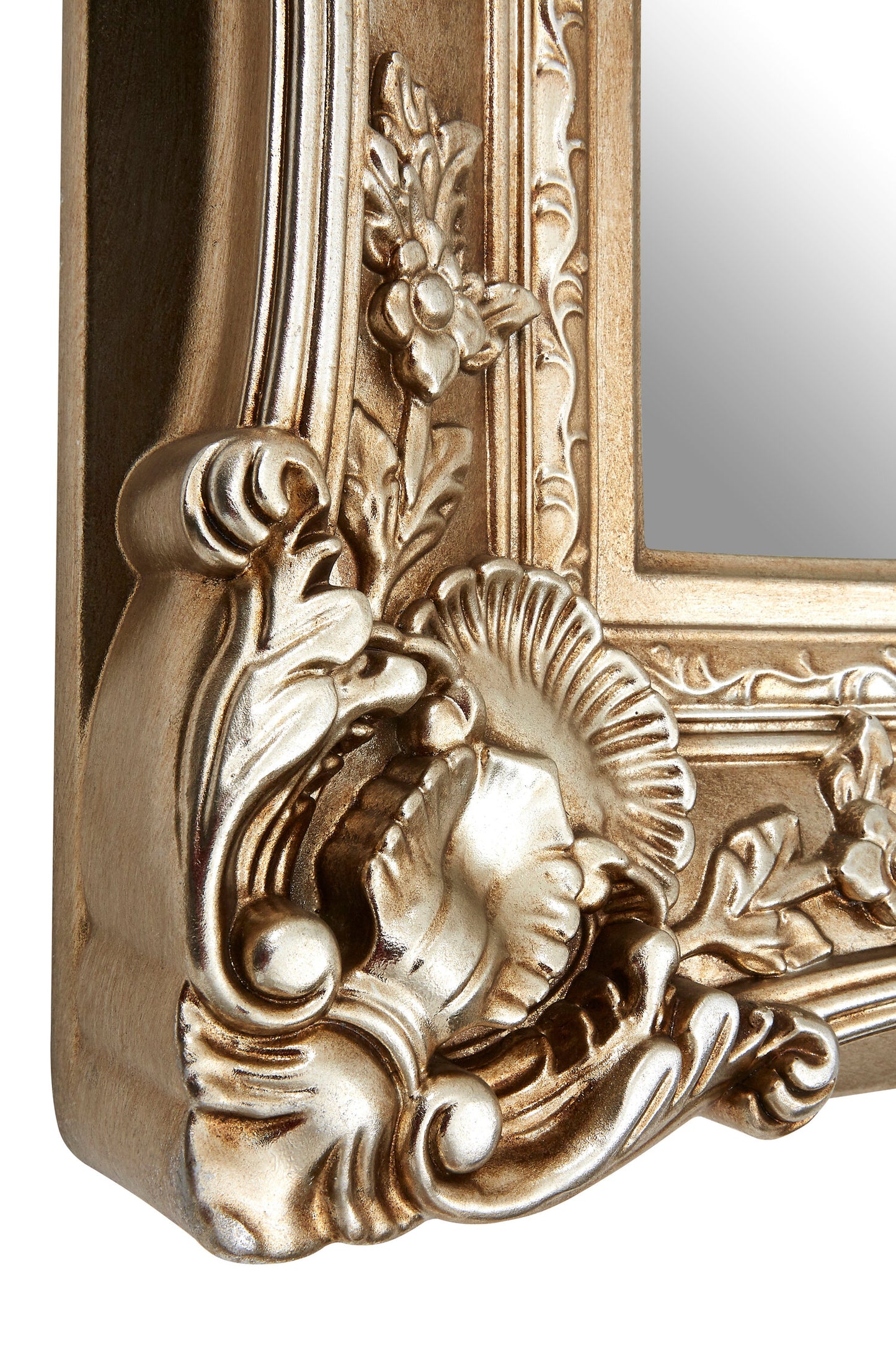 Parisian Champagne Finish Square Ornate Wall Mirror