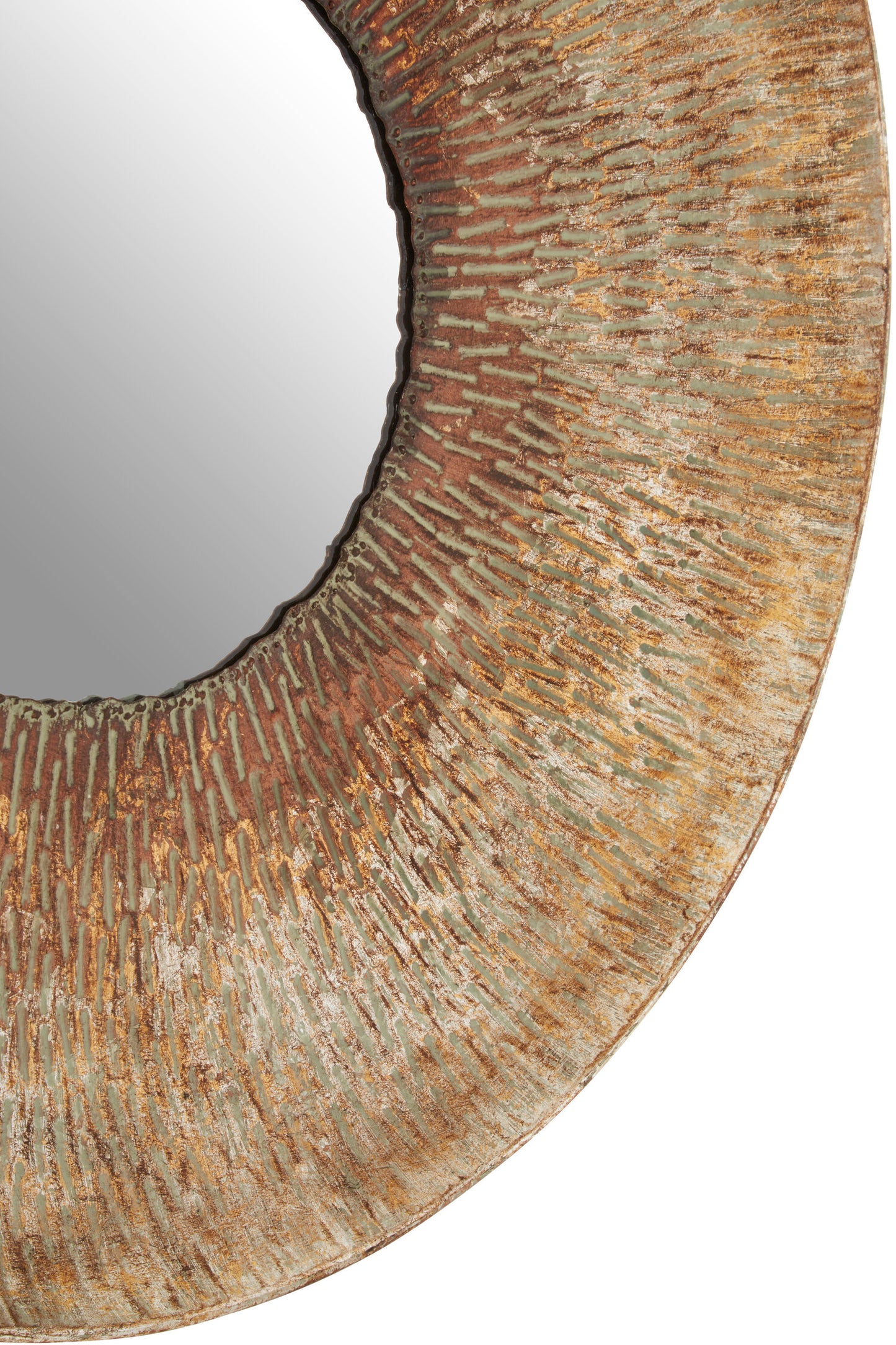 Autumn Round Gold Medium Textured Wall Mirror