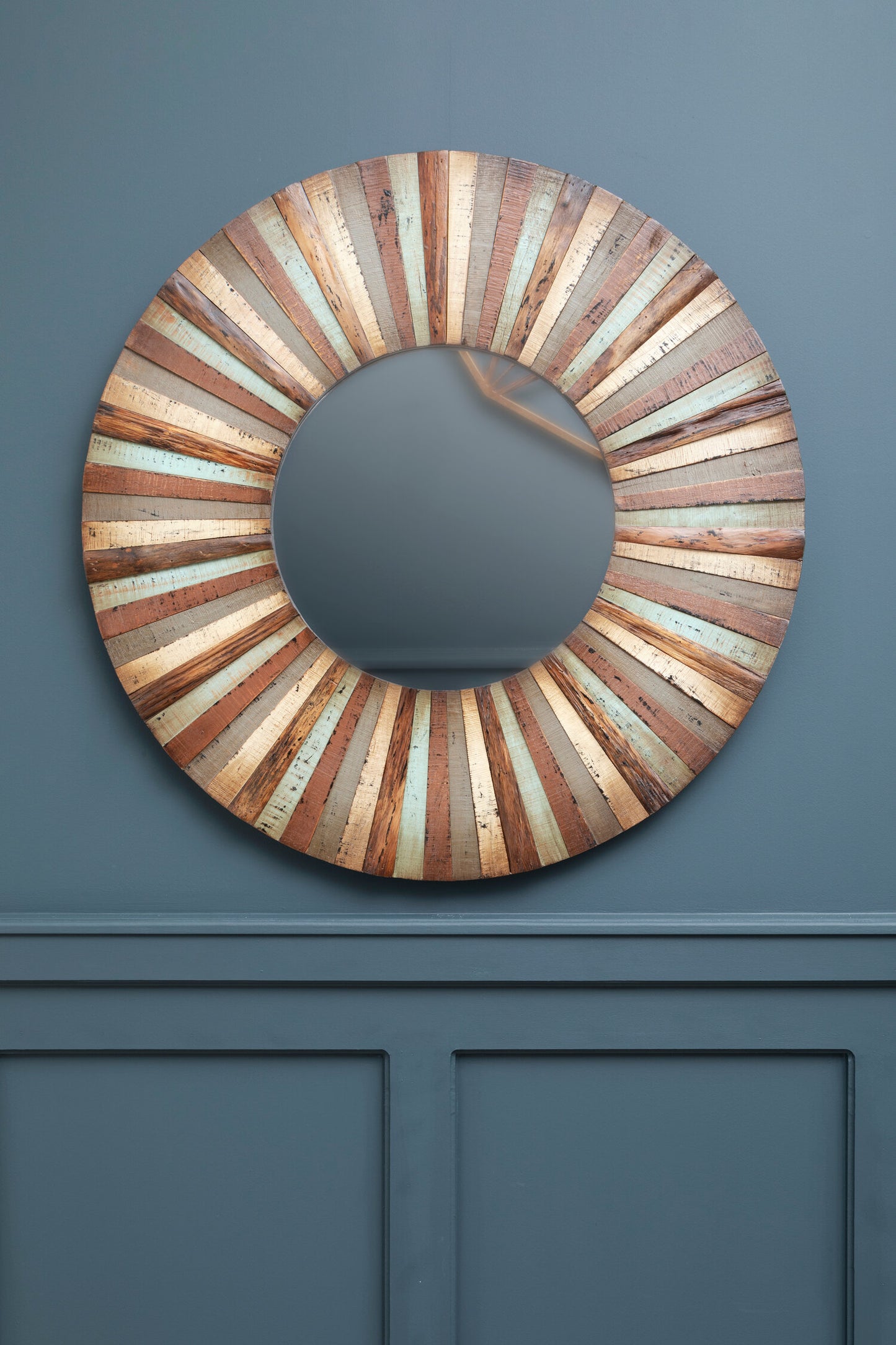 Shore Wooden Round Wall Mirror