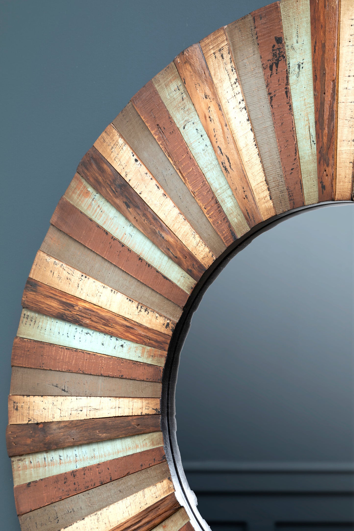 Shore Wooden Round Wall Mirror