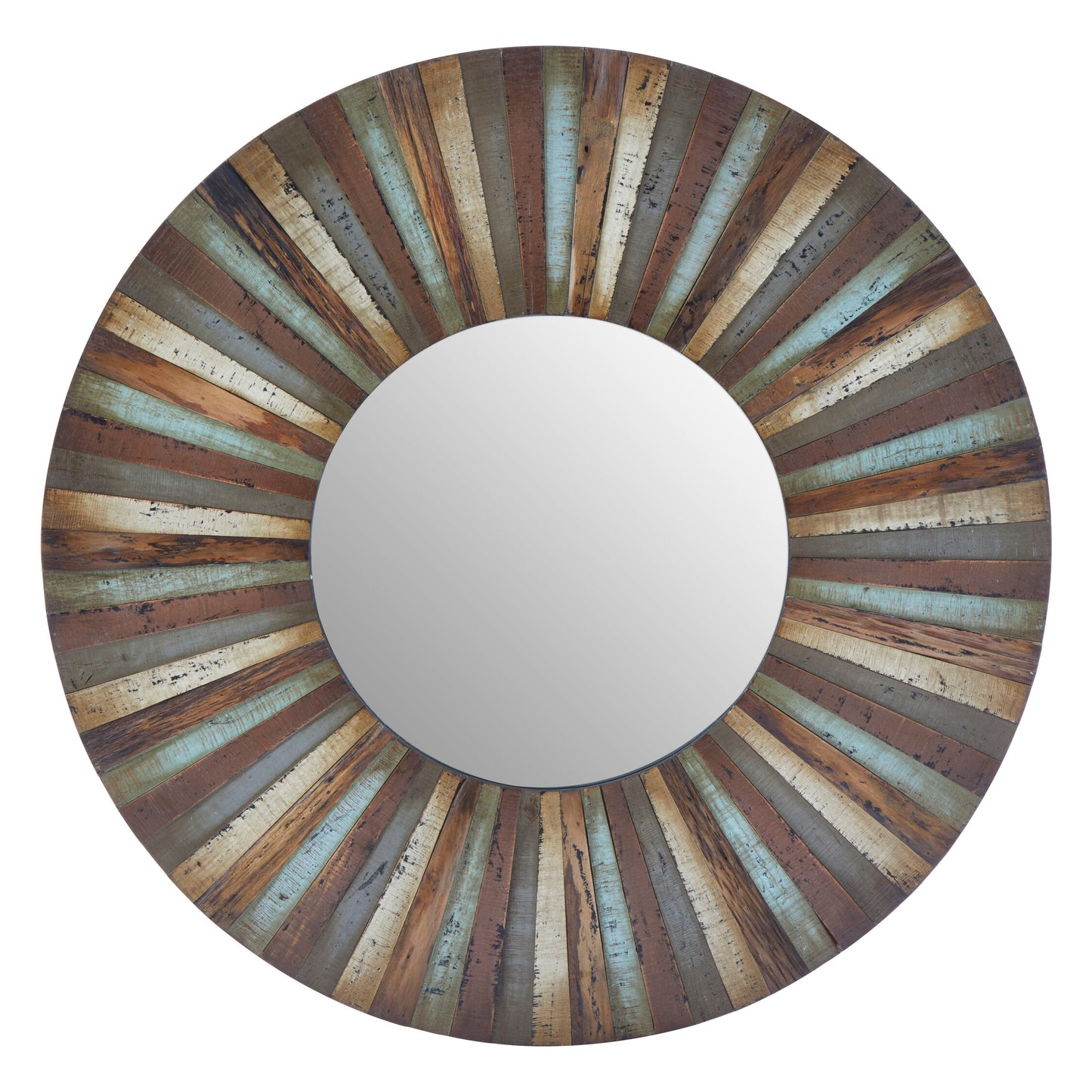 Shore Wooden Round Wall Mirror