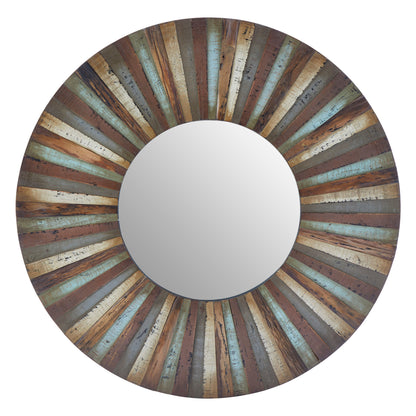 Shore Wooden Round Wall Mirror