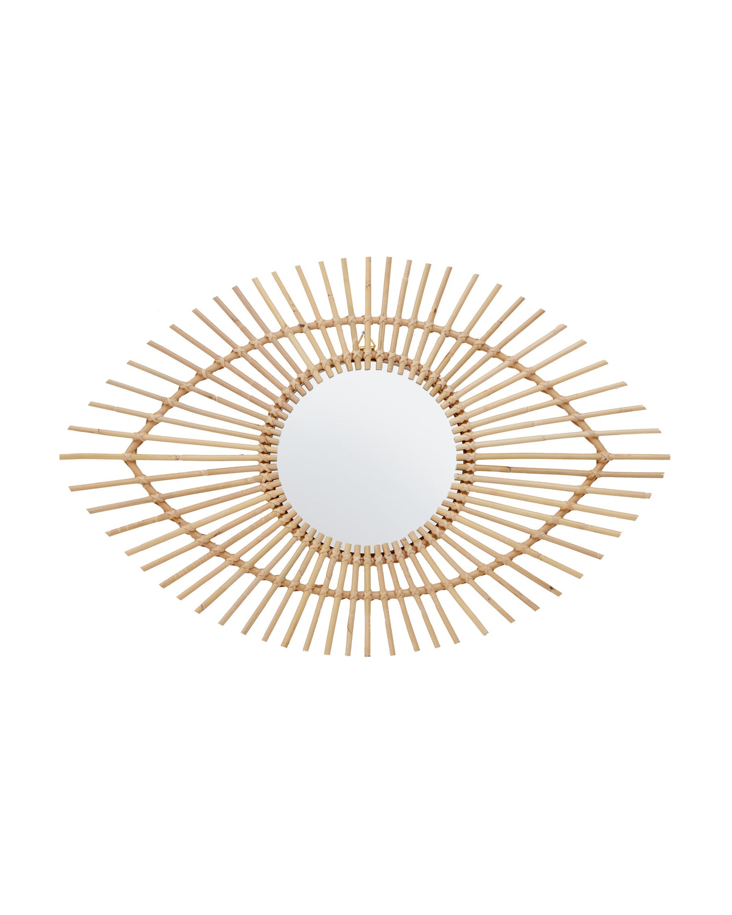 India Natural Rattan Eye Shape Wall Mirror