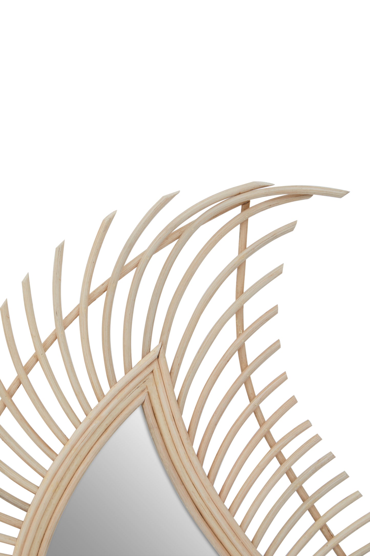 India Teardrop Natural Rattan Wall Mirror