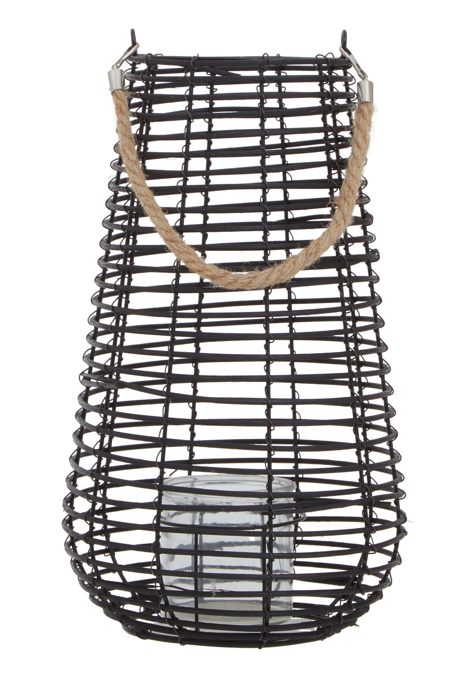 Seychelles Large Black Rattan Lantern Candle Holder | Bali & Blue