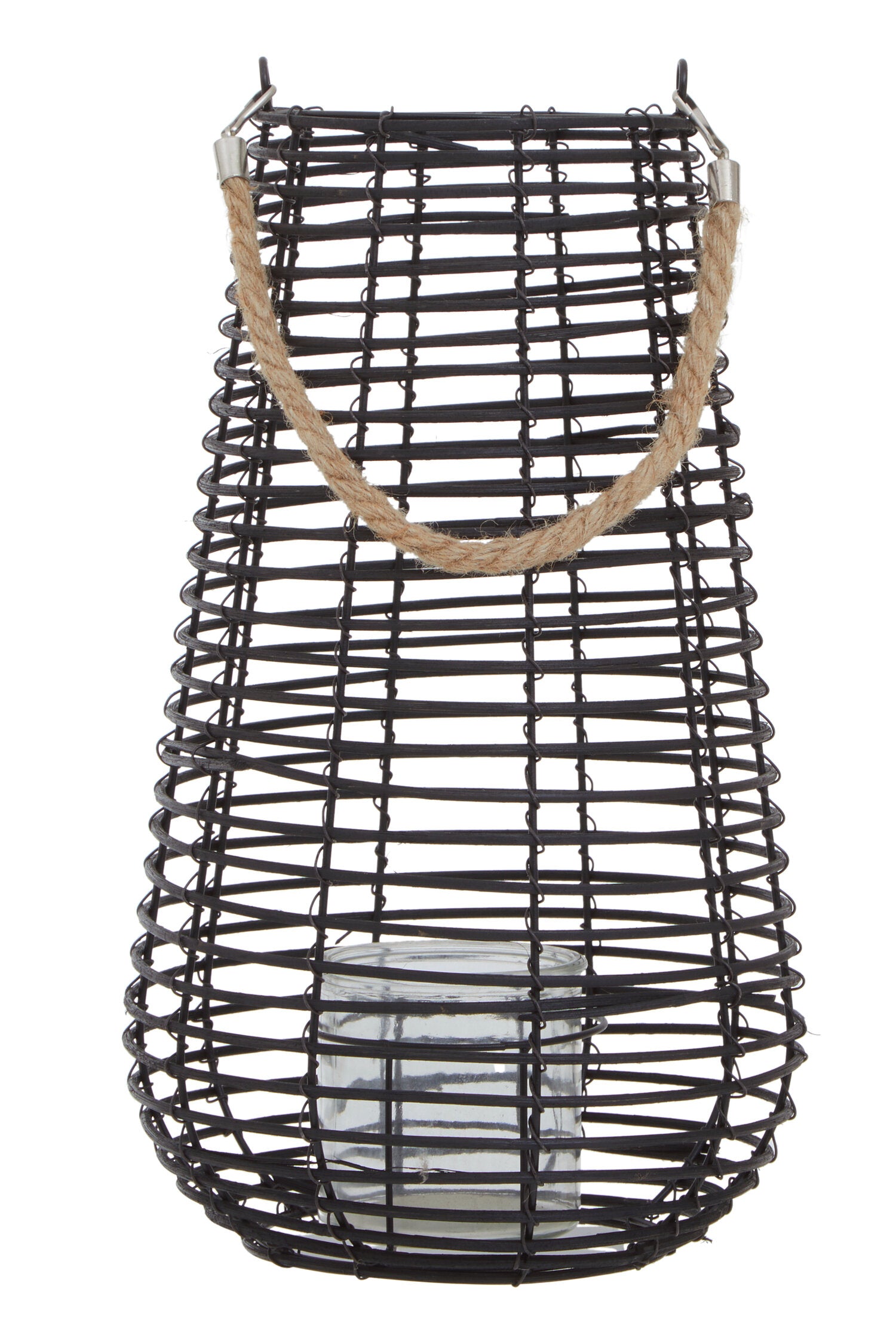 Seychelles Large Black Rattan Lantern Candle Holder | Bali & Blue