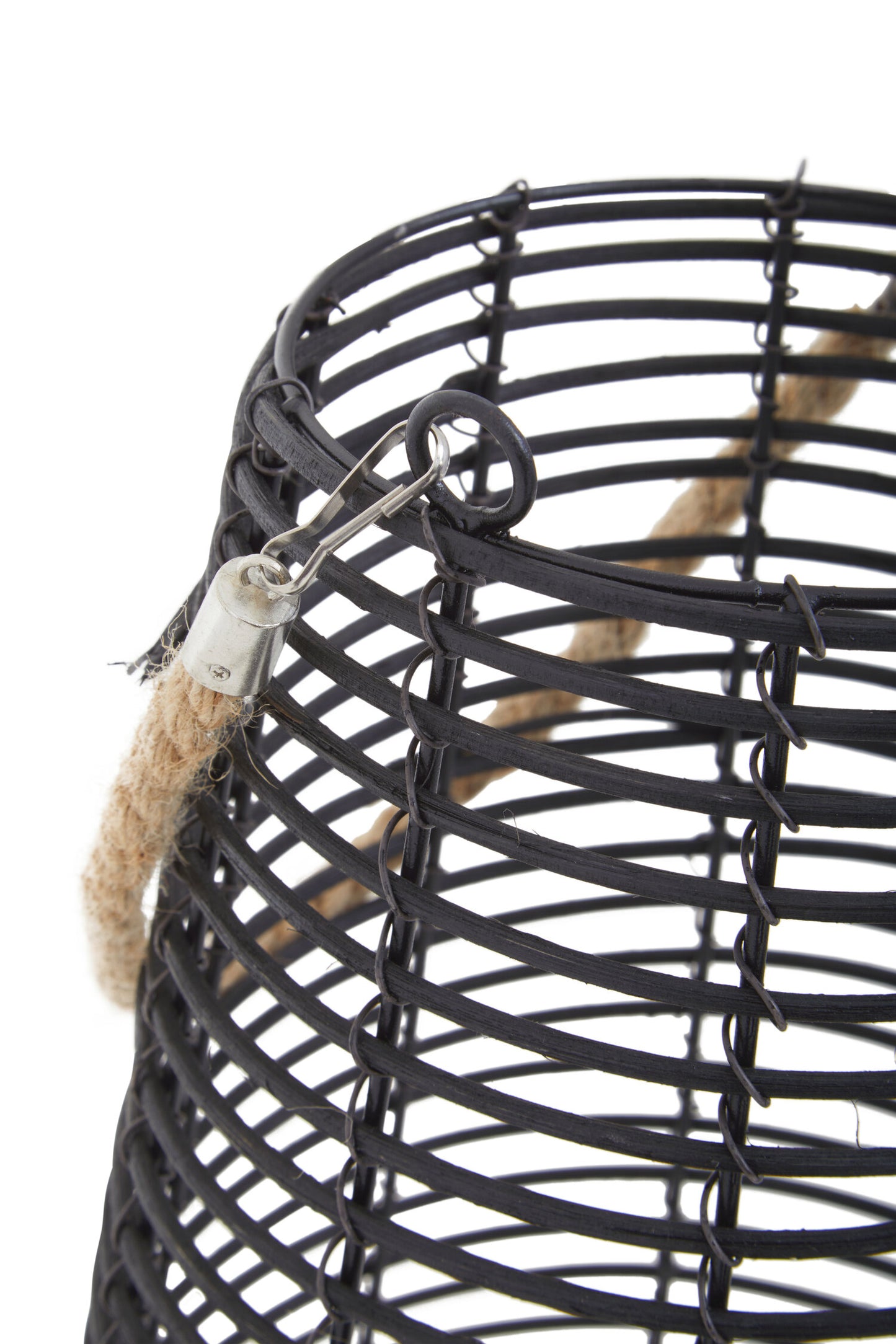 Seychelles Large Black Rattan Lantern Candle Holder