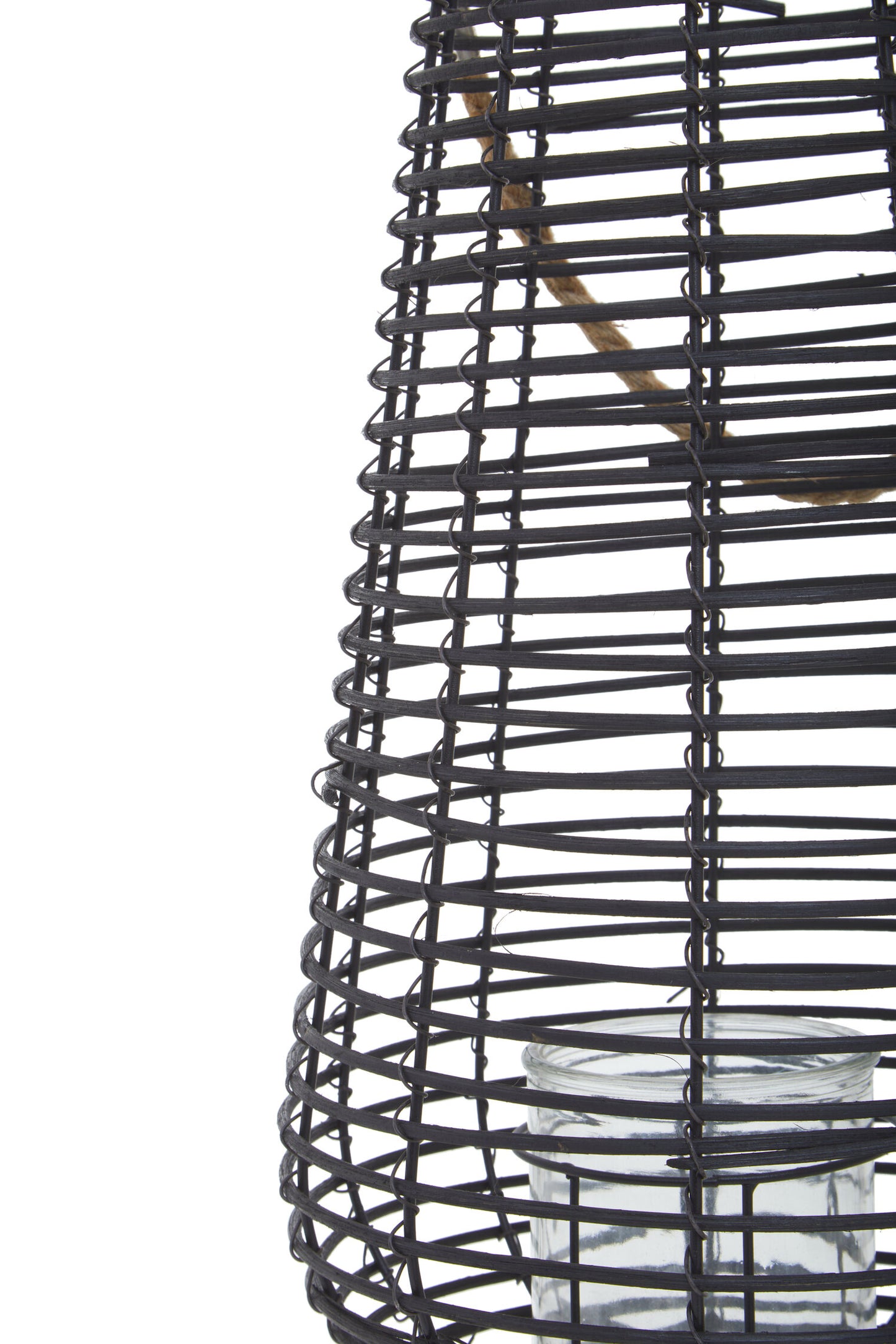 Seychelles Large Black Rattan Lantern Candle Holder
