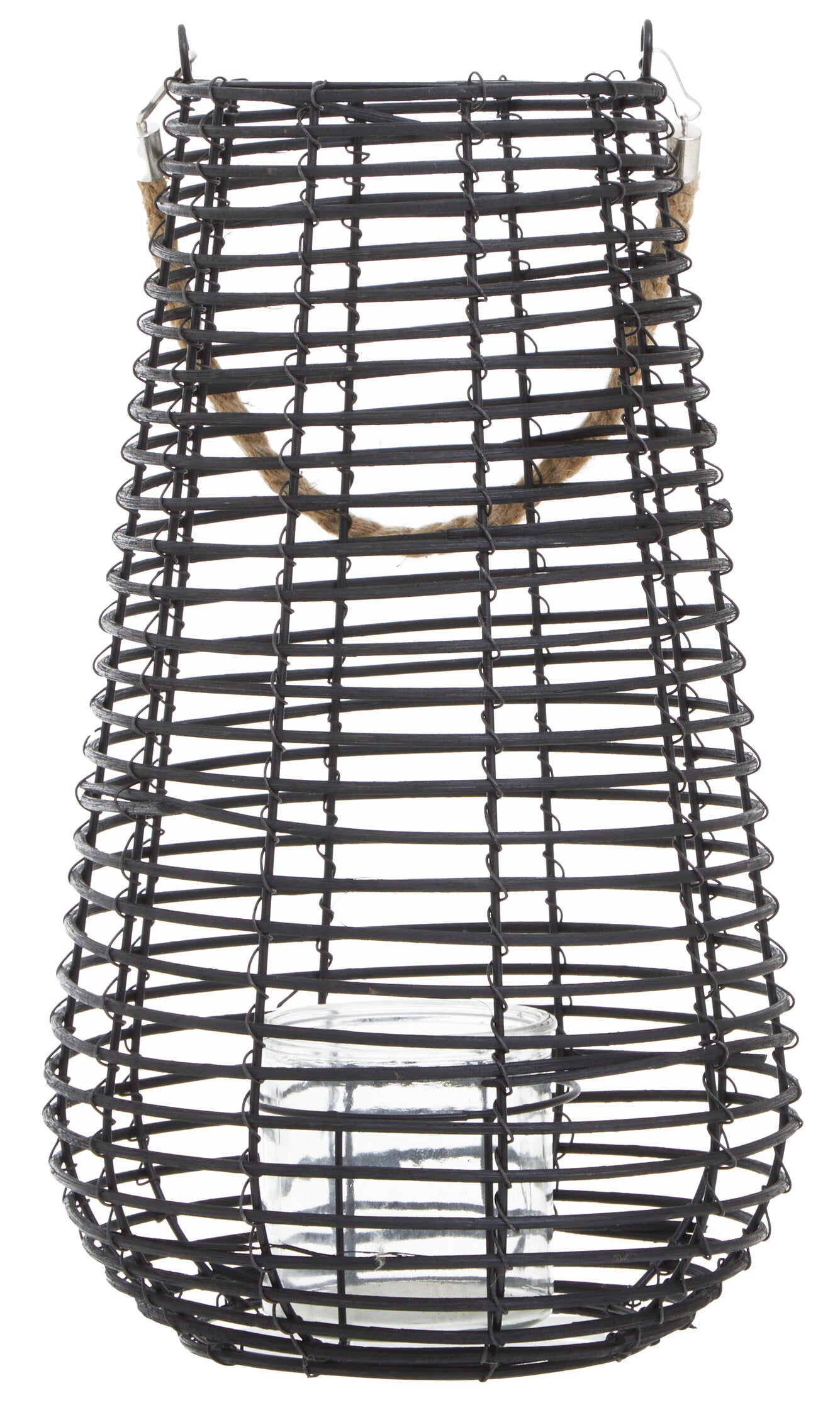 Seychelles Large Black Rattan Lantern Candle Holder