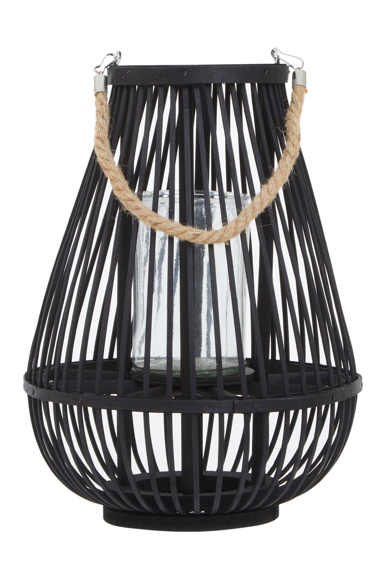 Seychelles Small Black Bamboo Lantern Candle Holder | Bali & Blue