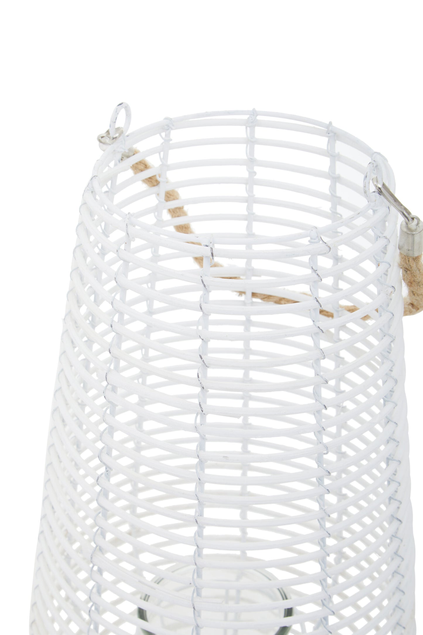 Seychelles Large White Rattan Lantern Candle Holder