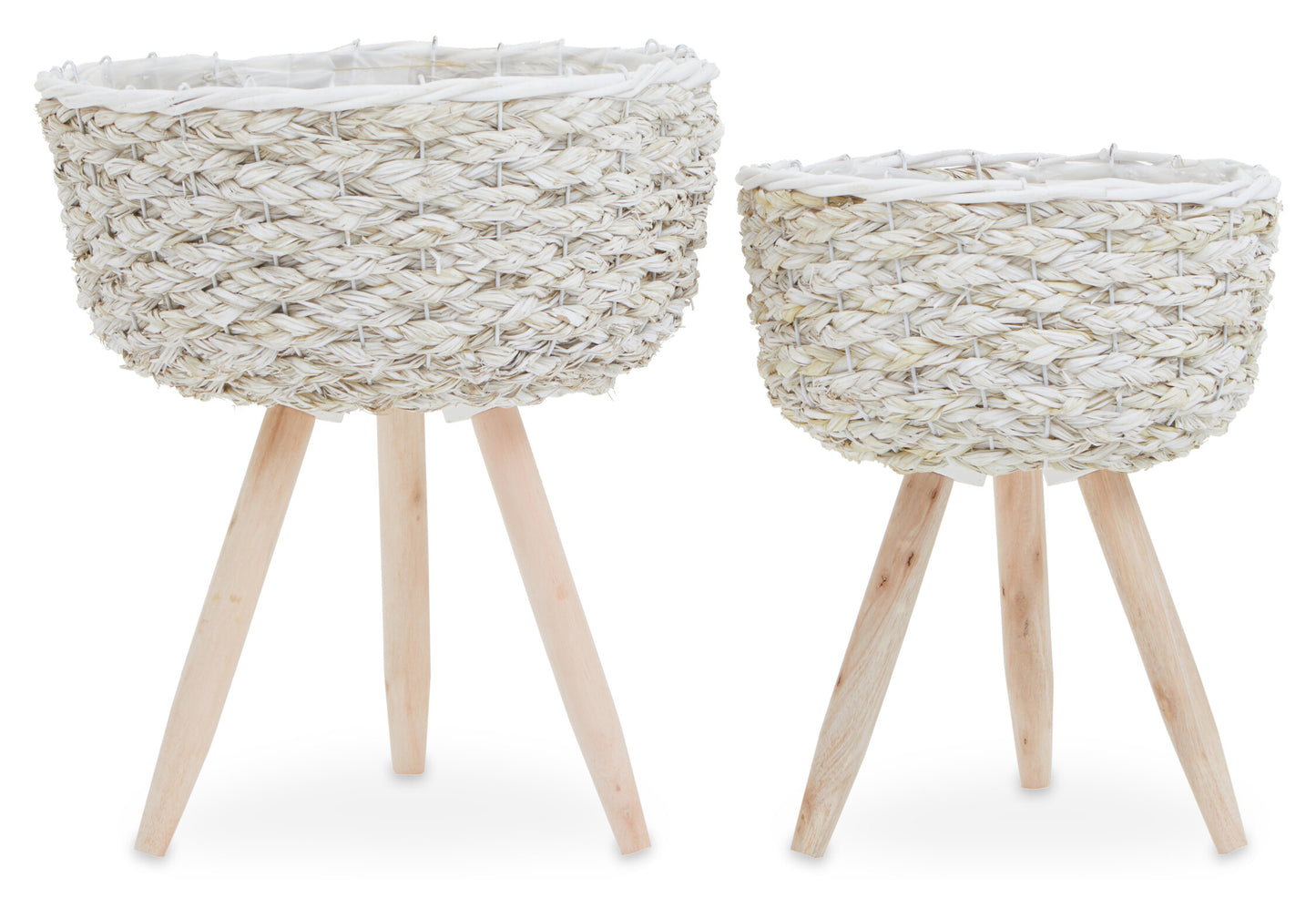 Seychelles Set of Two White Planters