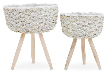 Seychelles Set of Two White Planters