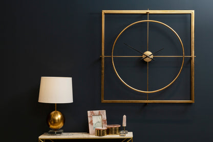 Square Luxe Metal Wall Clock