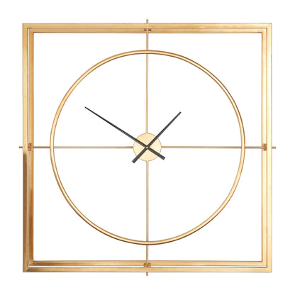 Square Luxe Metal Wall Clock