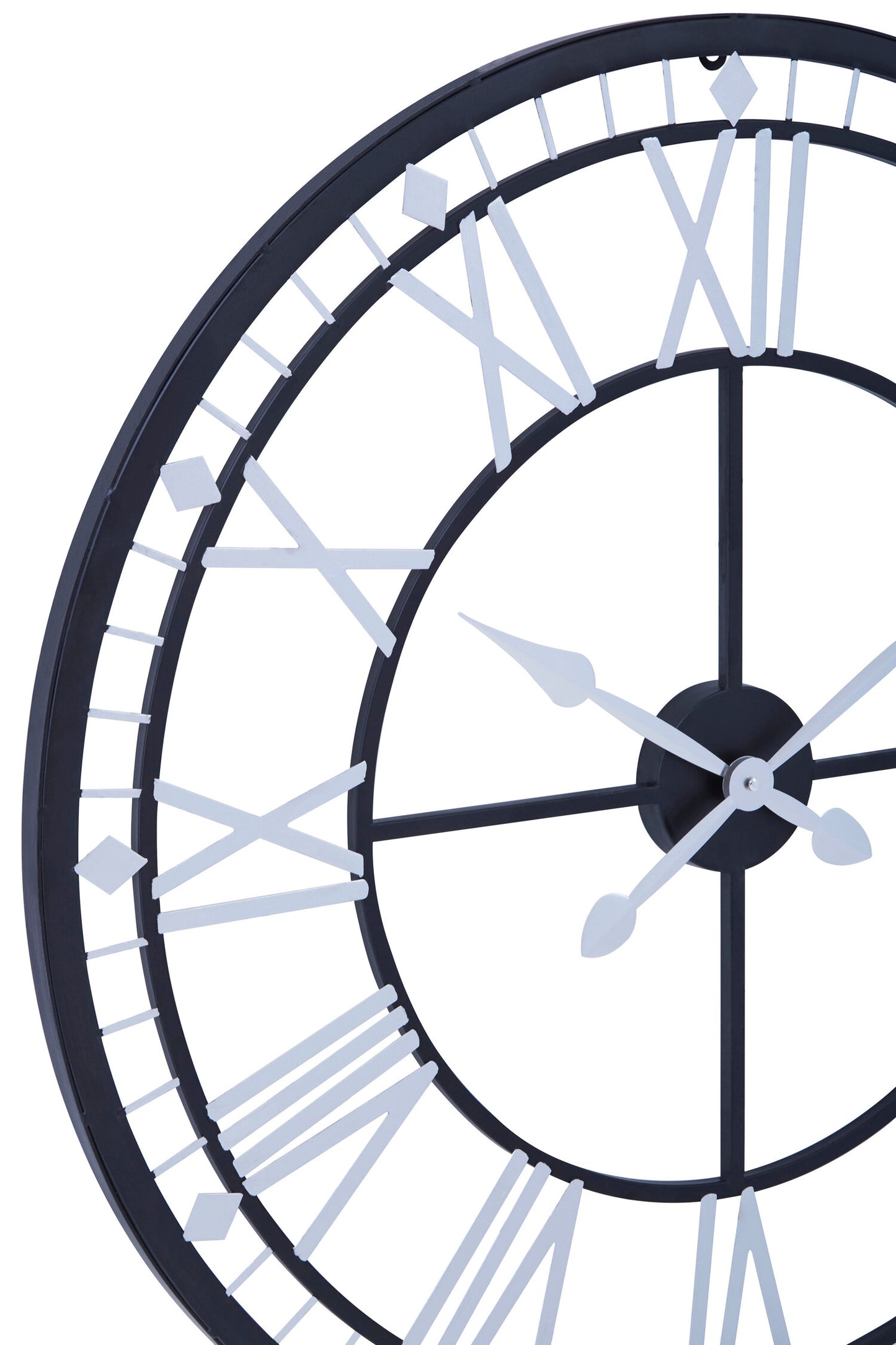 Tempo Industrial Black Skeletal Wall Clock