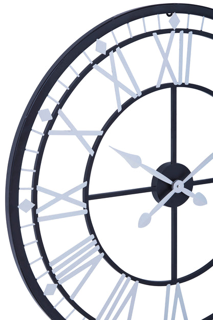 Tempo Industrial Black Skeletal Wall Clock