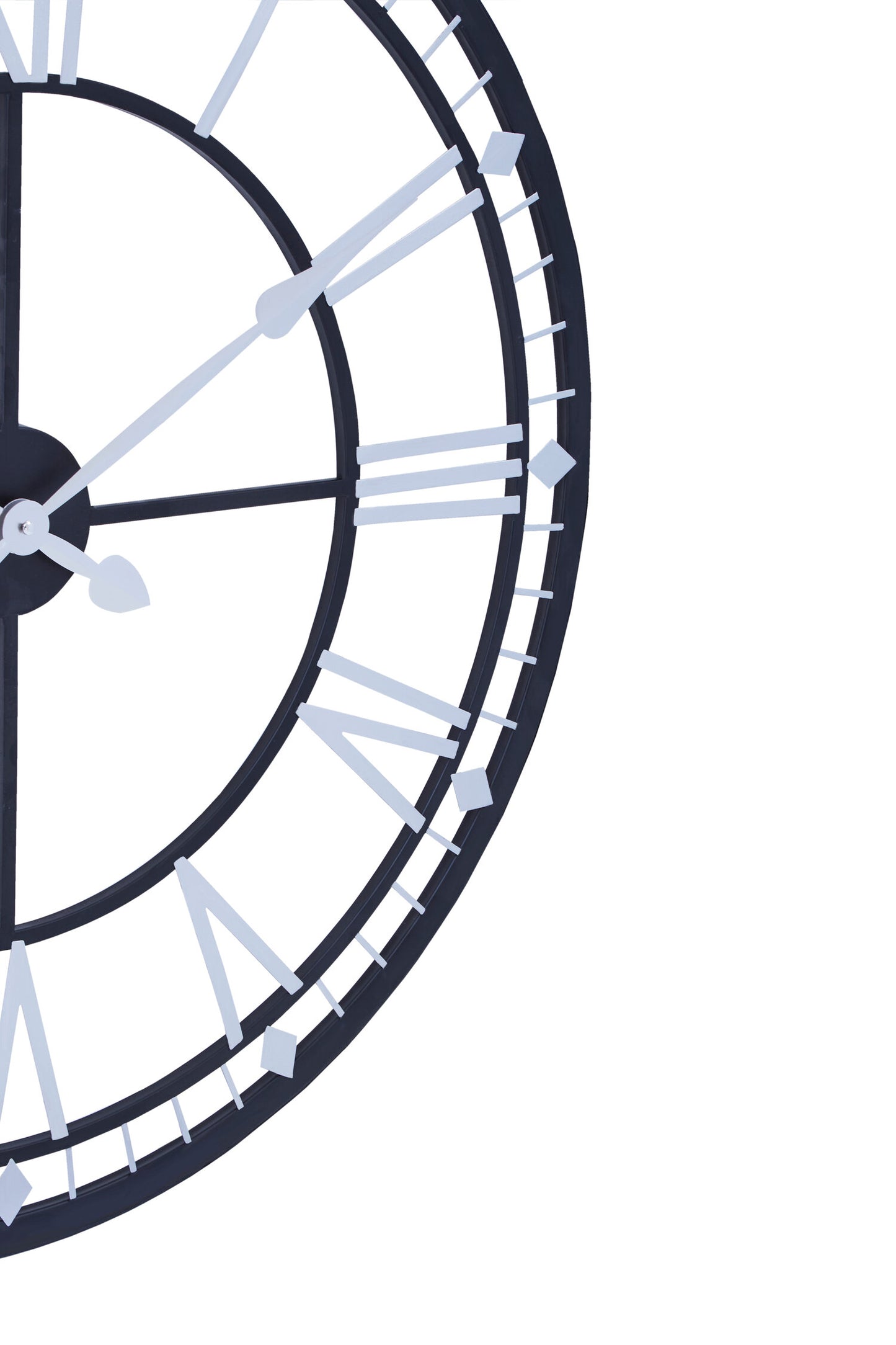 Tempo Industrial Black Skeletal Wall Clock