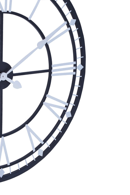Tempo Industrial Black Skeletal Wall Clock