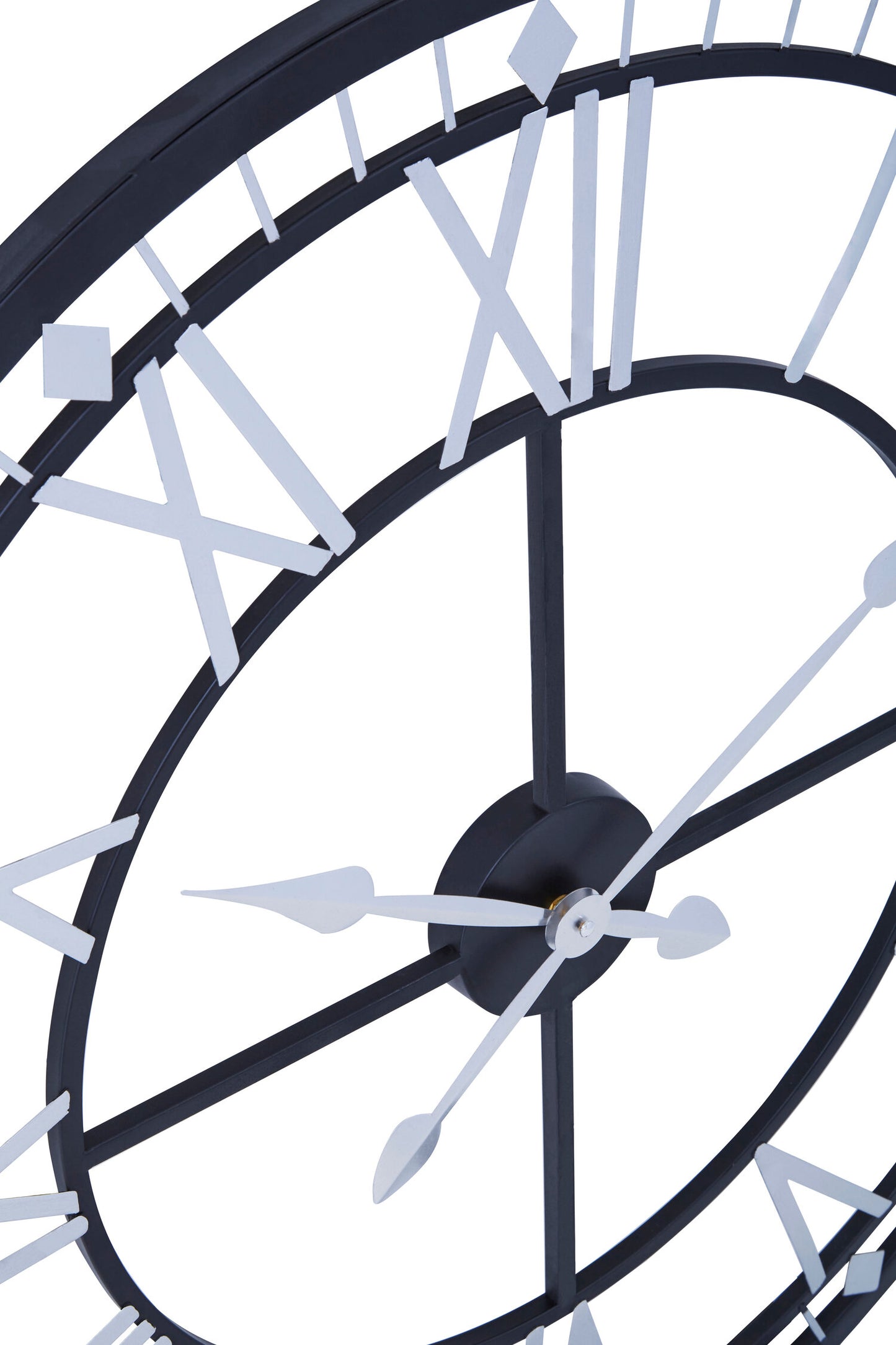 Tempo Industrial Black Skeletal Wall Clock