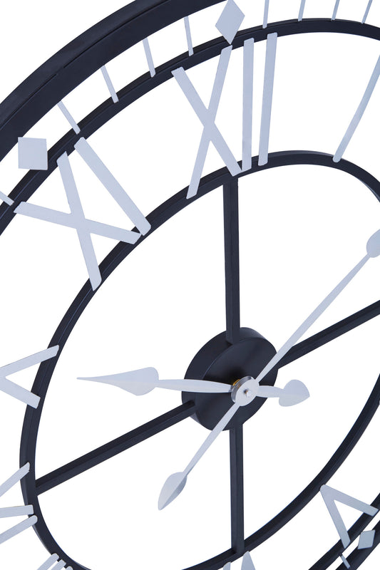 Tempo Industrial Black Skeletal Wall Clock