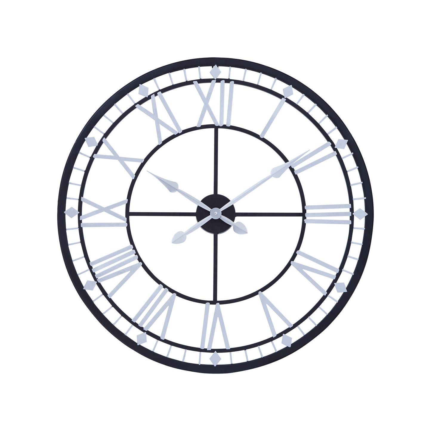 Tempo Industrial Black Skeletal Wall Clock