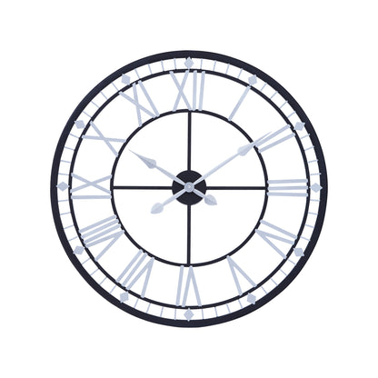 Tempo Industrial Black Skeletal Wall Clock