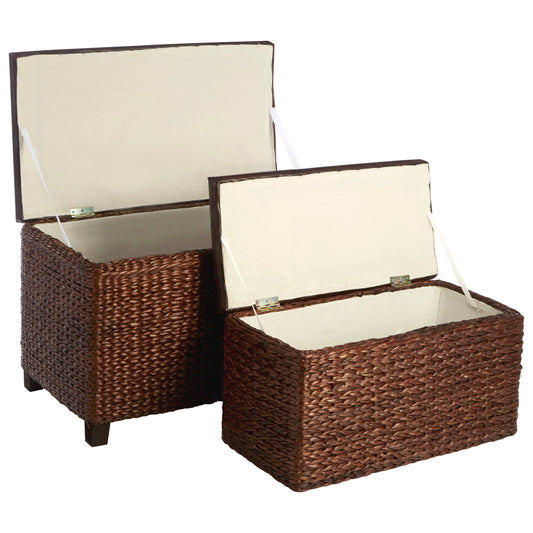 Costa Rica Leaf Woven Storage Hampers - Set of 2