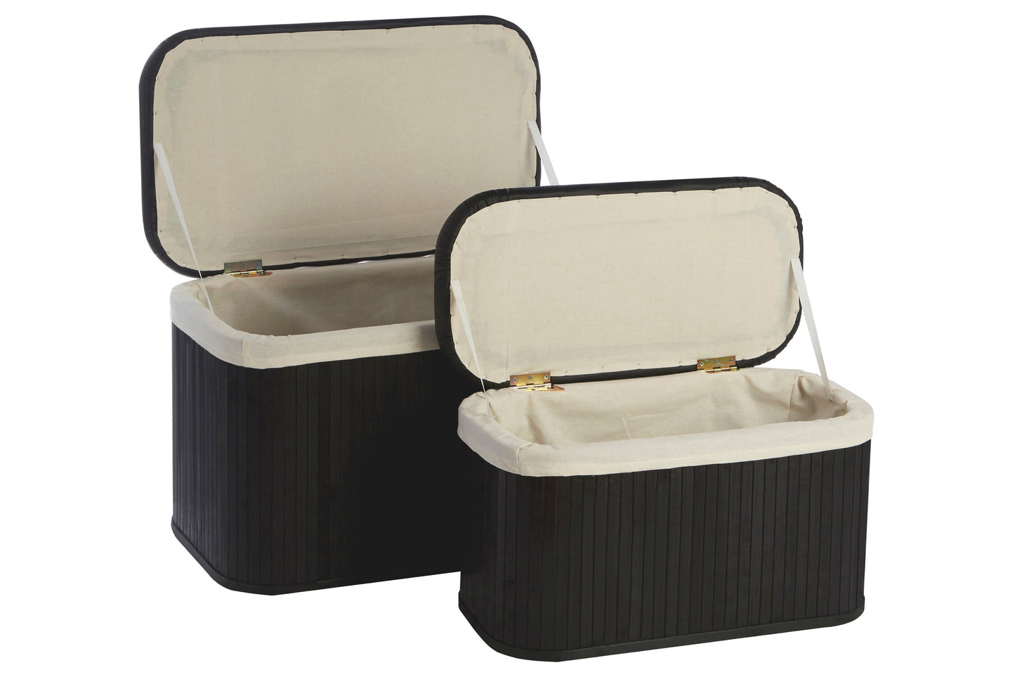Luxor Black Set of 2 Bamboo Storage Hampers