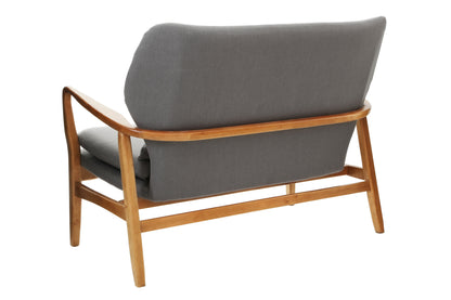 Mid Century 2 Seat Grey Sofa with Birchwood Frame | Bali & Blue