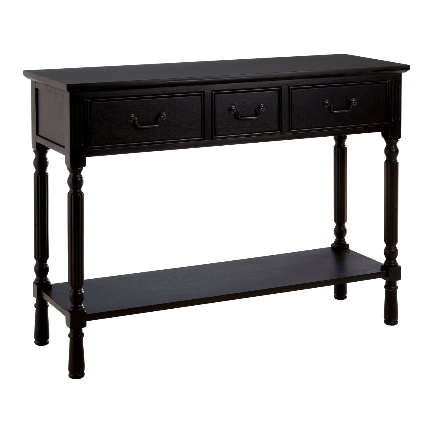 Cambridge 3 Drawer Vintage Black Console Table