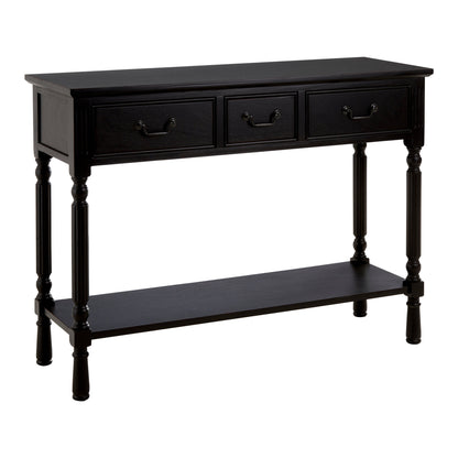 Cambridge 3 Drawer Vintage Black Console Table