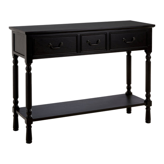 Cambridge 3 Drawer Vintage Black Console Table