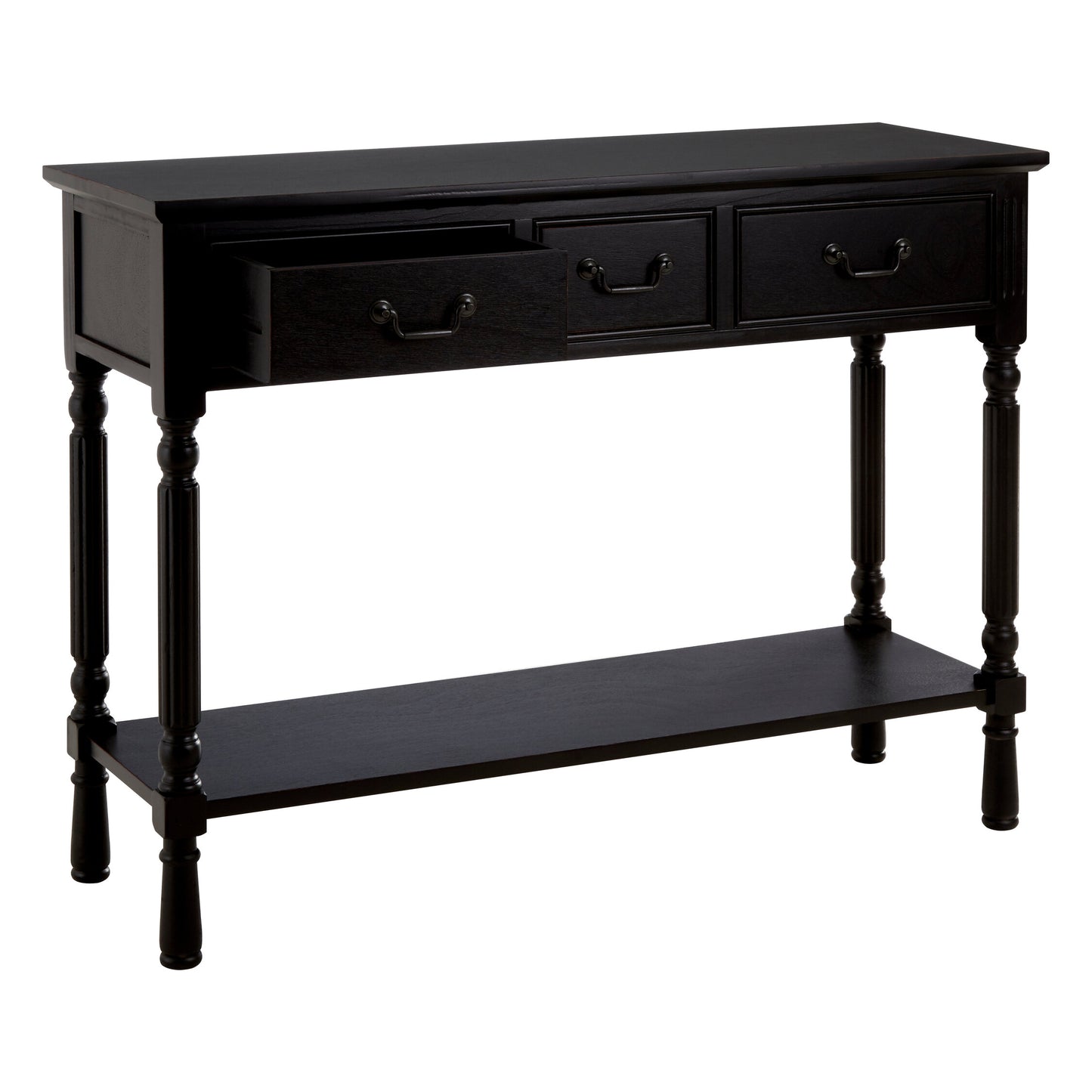 Cambridge 3 Drawer Vintage Black Console Table