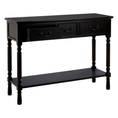 Cambridge 3 Drawer Vintage Black Console Table