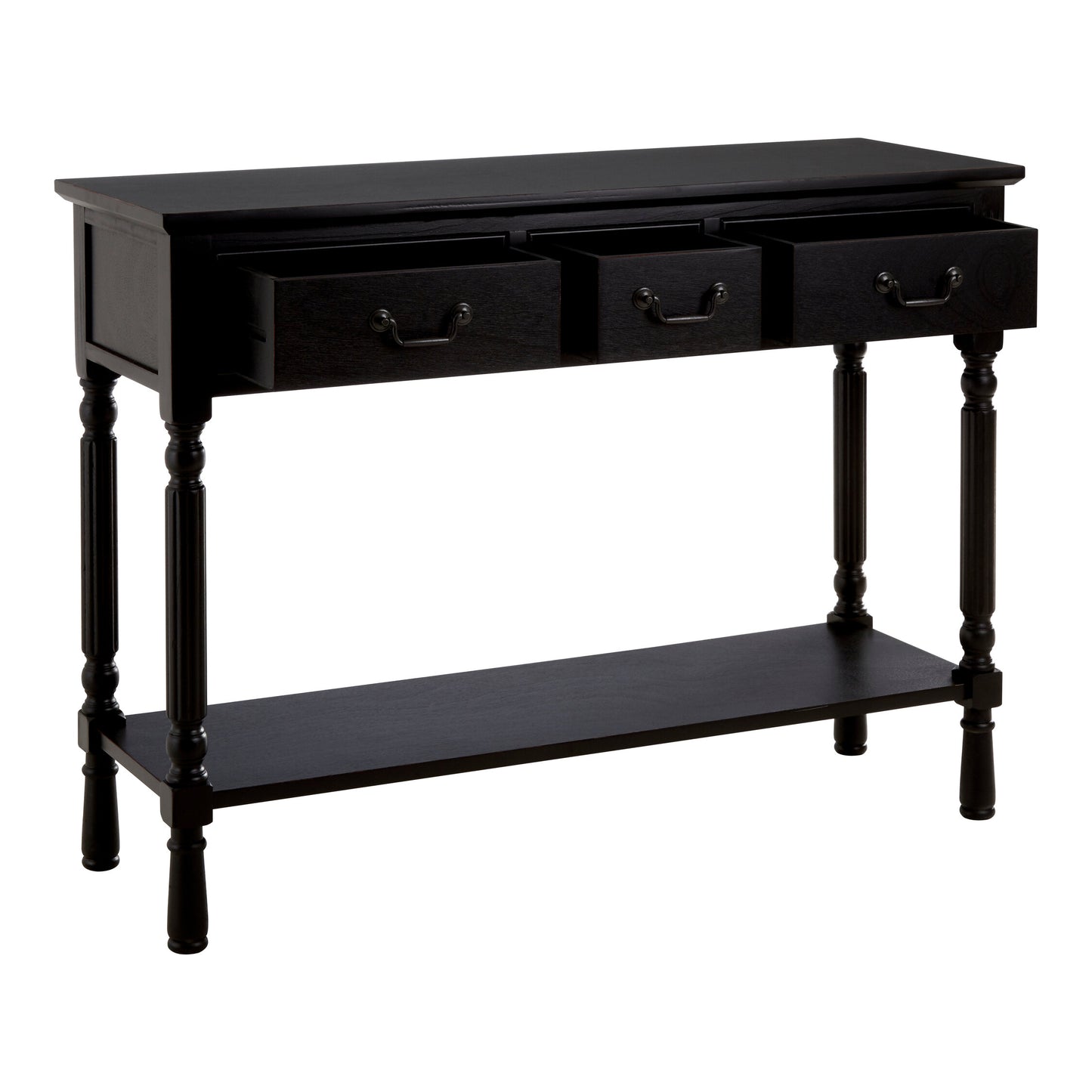 Cambridge 3 Drawer Vintage Black Console Table