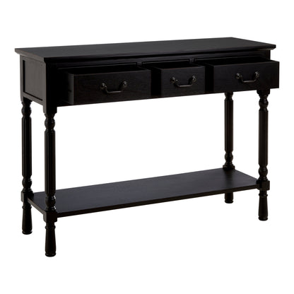 Cambridge 3 Drawer Vintage Black Console Table