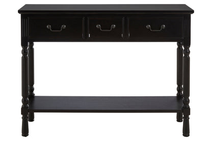 Cambridge 3 Drawer Vintage Black Console Table