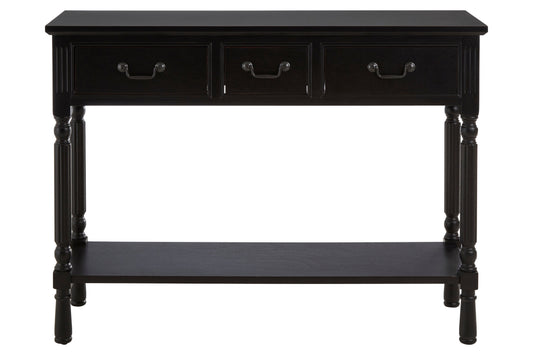 Cambridge 3 Drawer Vintage Black Console Table