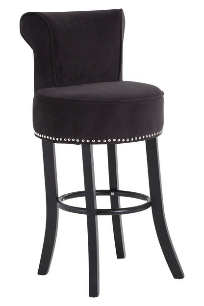 Loxton Black Velvet Bar Stool